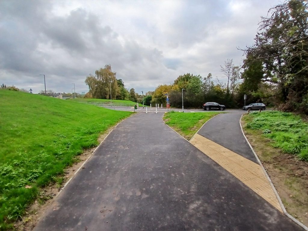 Section of the resurfaced cycling/walking route between Nettleswell Orchard and Pinnacles