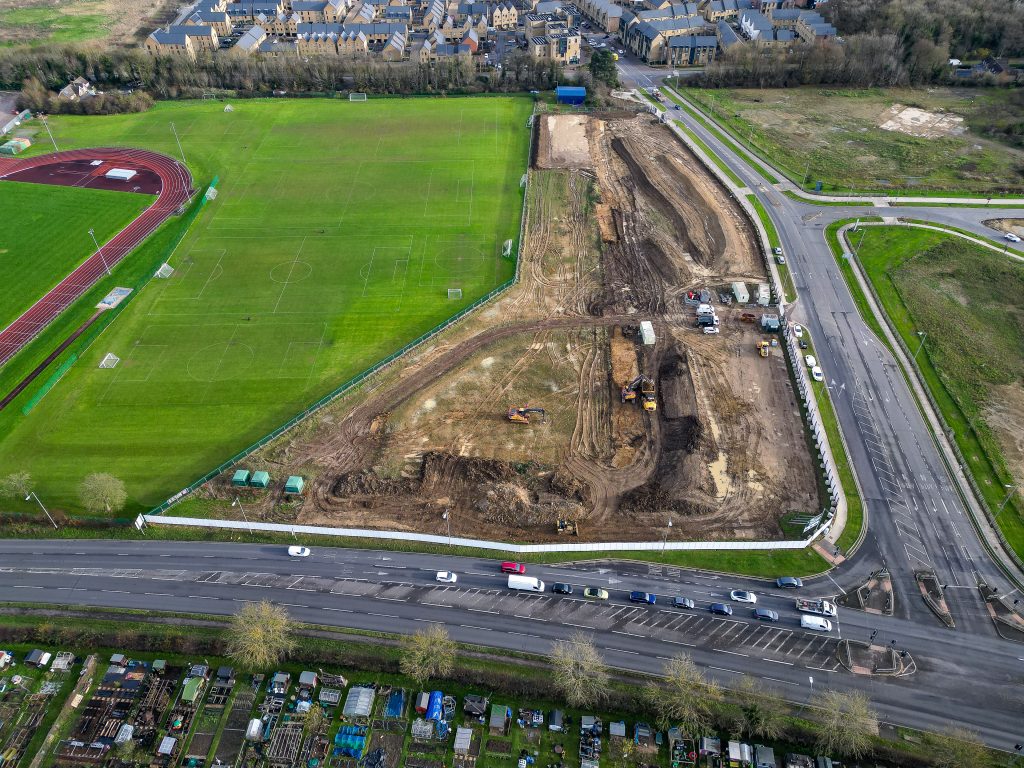 David Lloyd Leisure new club build, aerial shot in Newhall